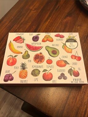 Rae Dunn Fruit Illustration 1000 piece Puzzle – Multicolored Watercolor Fruits